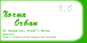 norma orban business card